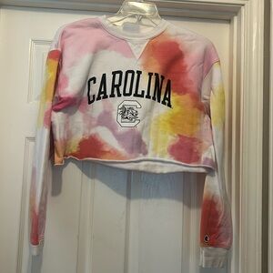 Tie Dye Crop UofSC Champion sweatshirt
